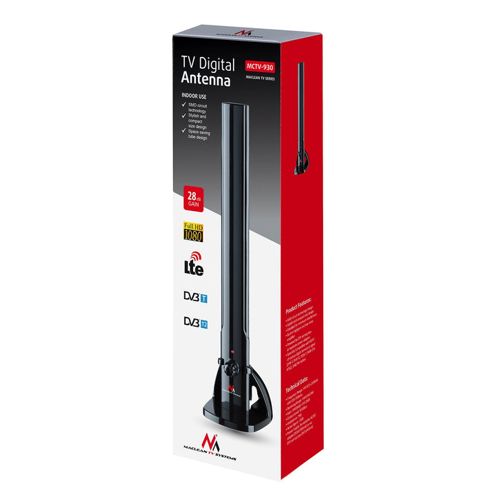 Unutrašnja antena HDTV DVB-T2 HEVC LTE DAB FM pojačalo 100 dBμV digitalna televizija