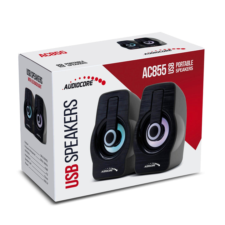 Audiocore računalni zvučnici, 6W, USB, crni, AC855 B