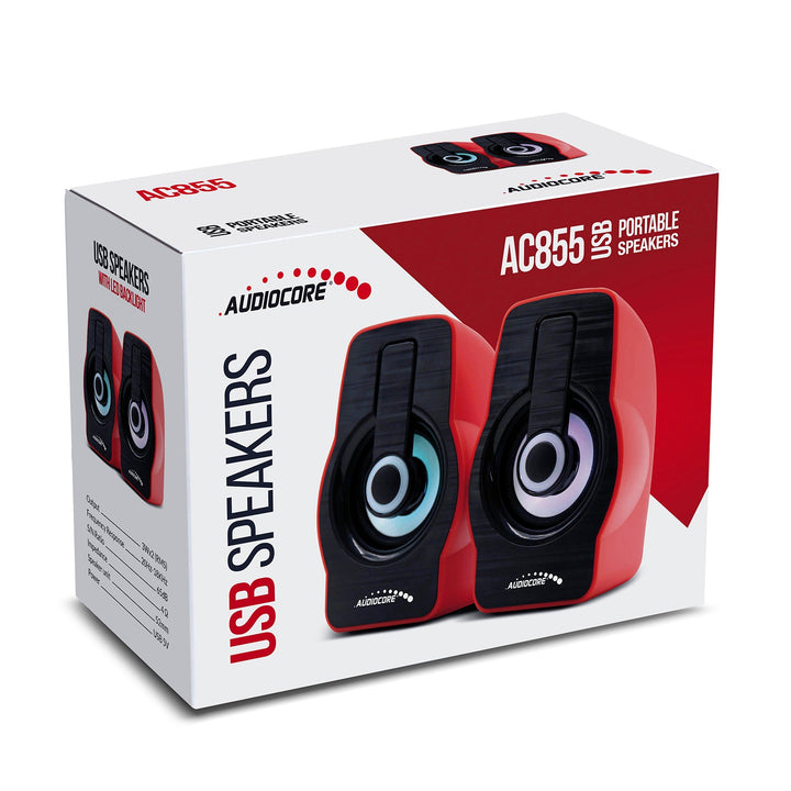 6W USB računalni zvučnici crno/crveni Audiocore AC855 R