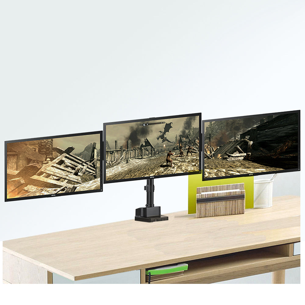 Maclean stolni nosač za 3 LCD monitora, VESA 75x75 i 100x100, 2x USB 3.0, 17-27", 3x7 kg, MC-811