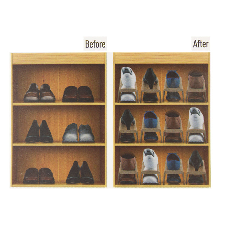 Set de suport organizator 4x pentru pantofi Dunya - culoare crem