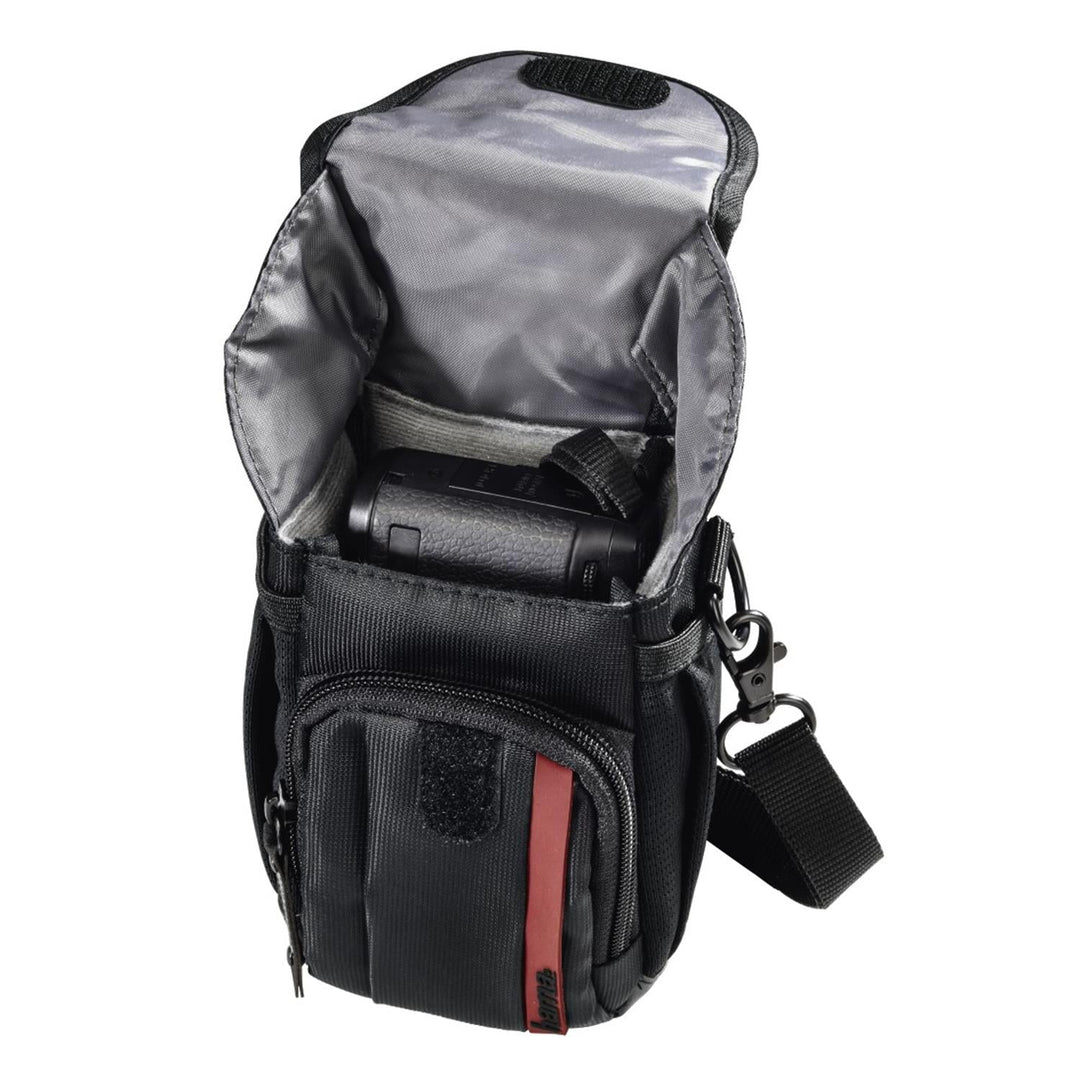 Rucsac camera foto Hama Nashville, Negru/Rosu, dimensiuni 10x16x8