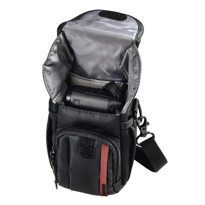 Rucsac camera foto Hama Nashville, Negru/Rosu, dimensiuni 10x16x8