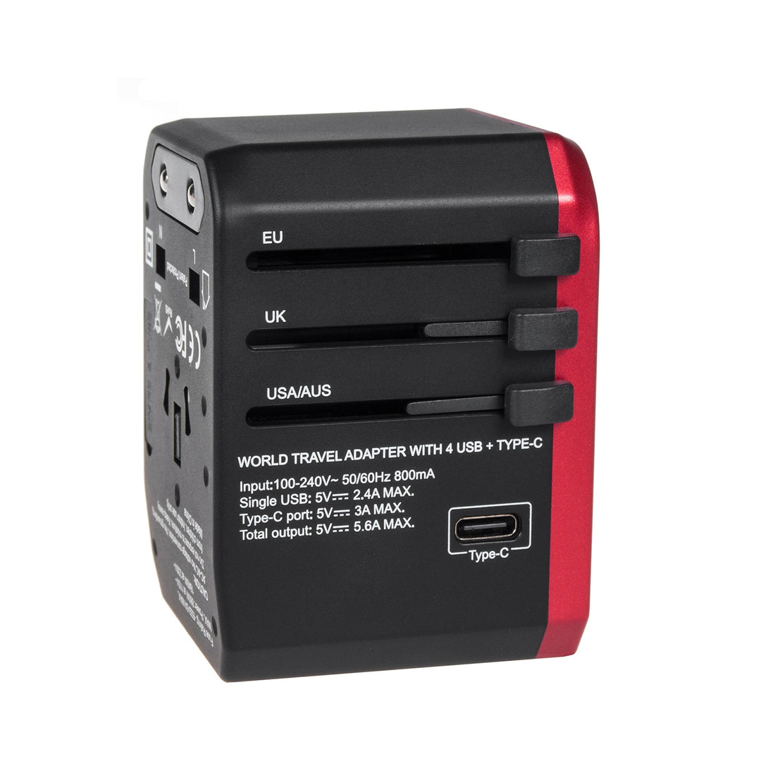 Adaptor de călătorie / încărcător Maclean MCE23 4xUSB USB-C încărcare rapidă pentru 150 de țări din întreaga lume