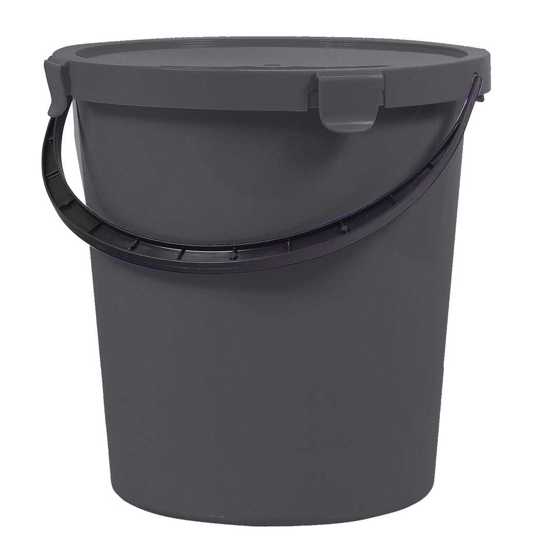 Plast Team Berry 5L kanta s poklopcem i ručkom, tamnosiva
