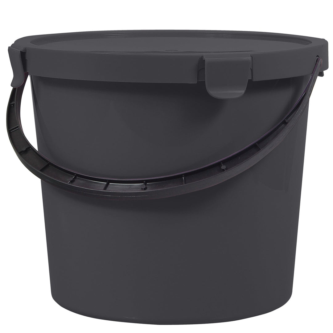 Plast Team Berry 10L kanta s poklopcem i ručkom, tamnosiva