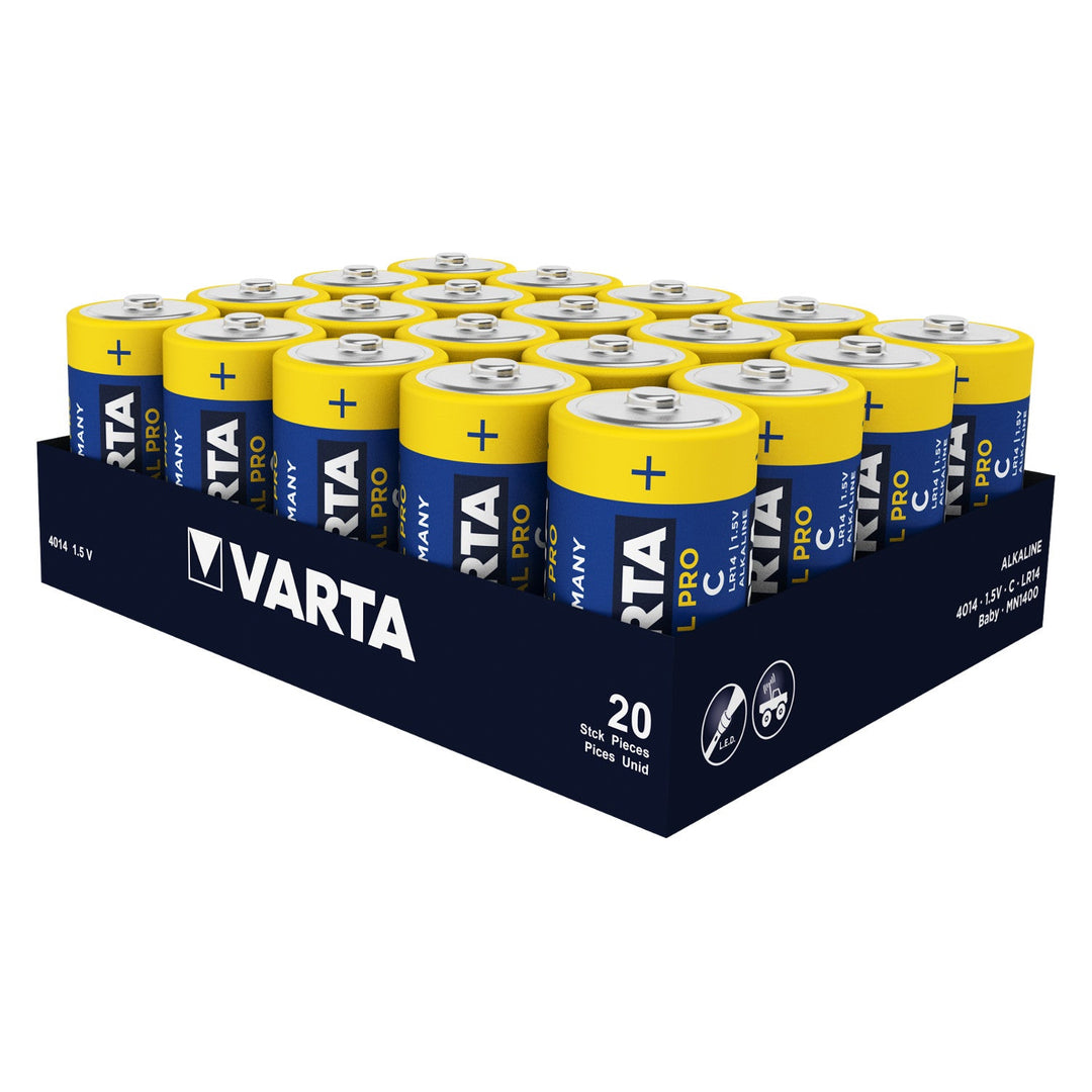 20x Varta Industrial R14/C alkalne baterije Folija