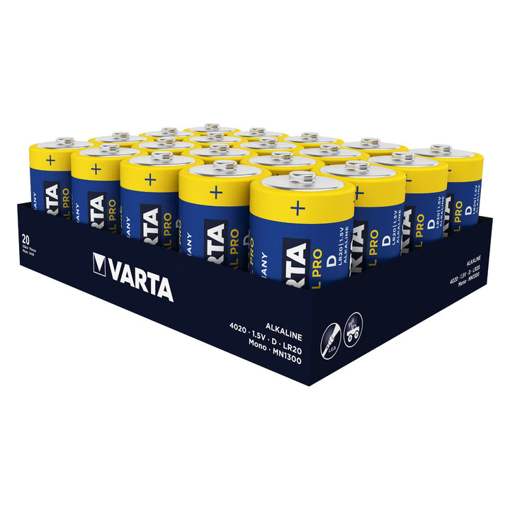 20x Varta Industrial R20/D alkalne baterije Folija