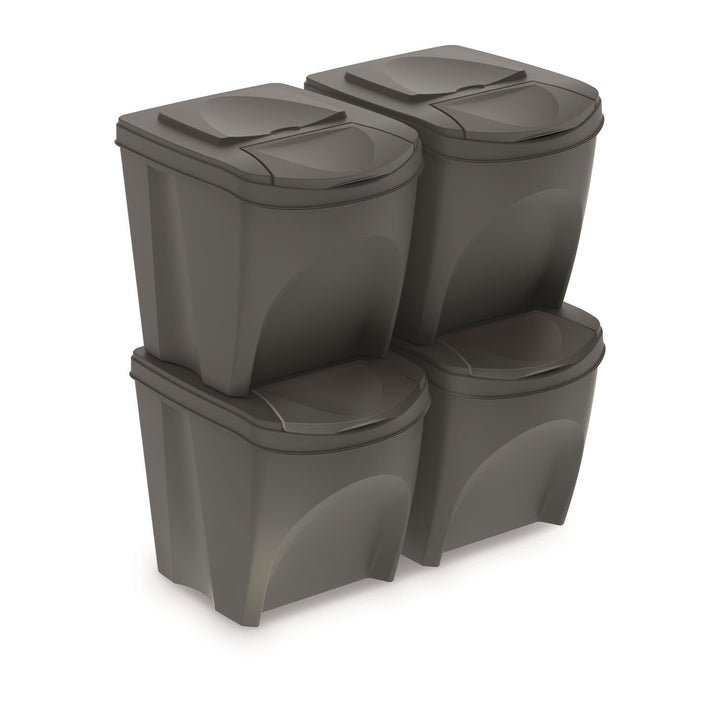 Sortibox 4x25L sivi set košara za razvrstavanje otpada