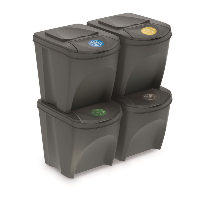 Sortibox 4x25L sivi set košara za razvrstavanje otpada