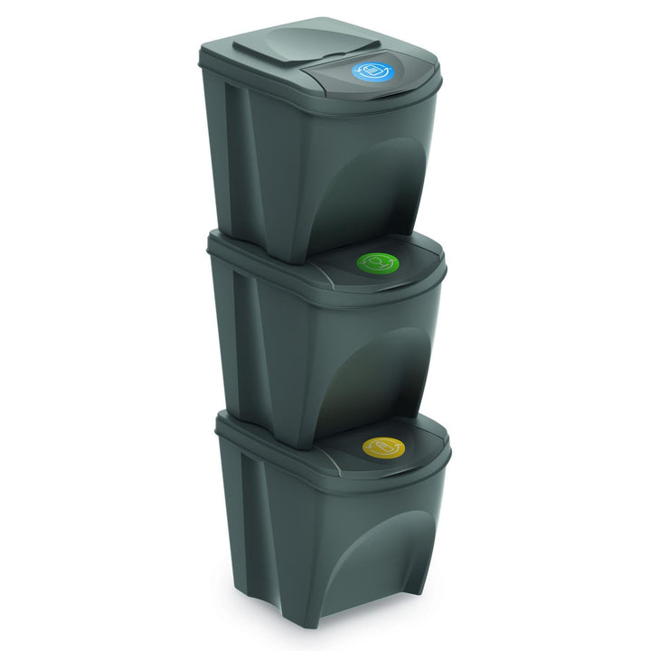 Sortibox set 3x25L siva kanta za razdvajanje otpada
