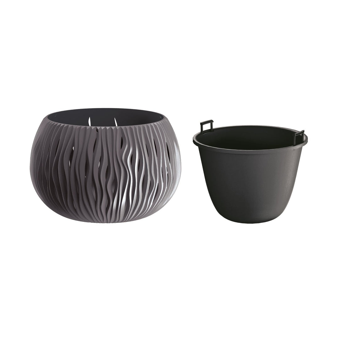 Ghiveci cu inserție Prosperplast Sandy Bowl DSK290 S433 antracit