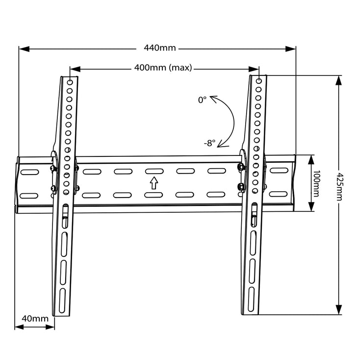 Maclean MC-862 univerzalni držač za TV za televizore od 26 do 55", 40 kg, crna, max. VESA 400x400