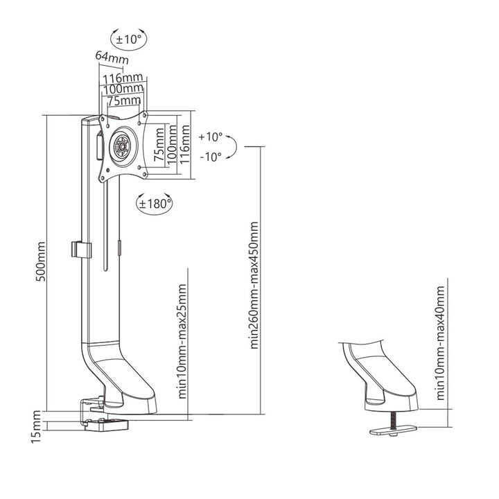 Maclean MC-853 nosač za monitor 17"-32" 8 kg odgovara modelima MC-848 i MC-849.