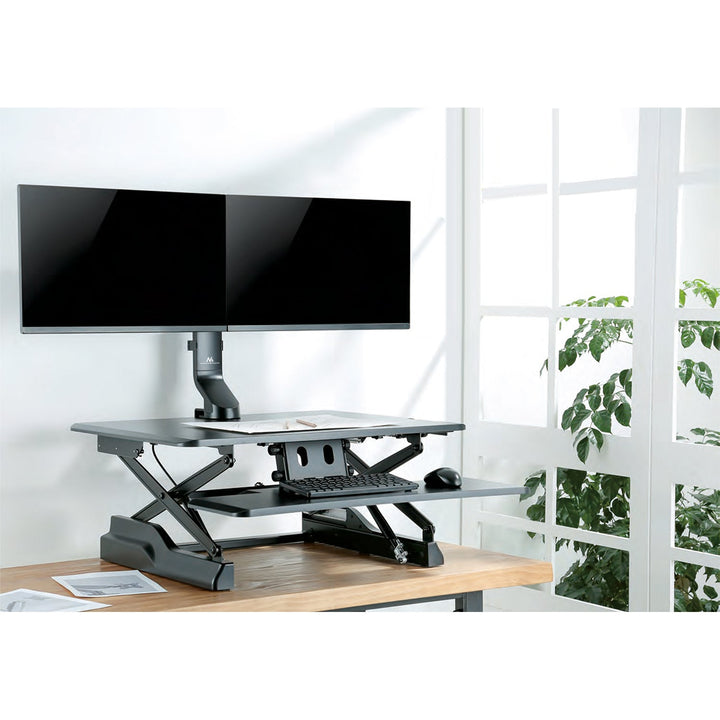 Držač za dva monitora / za dva monitora 17"–27" do 14 kg, Maclean MC-854, VESA 75×75 i 100×100, kompatibilan s MC-848 i MC-849