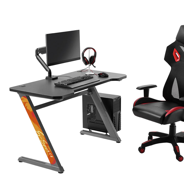 Crni NanoRS RS120 gaming stol, max. 50 kg, visina 750 mm