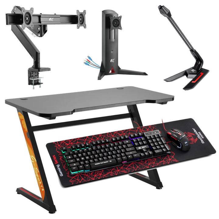Crni NanoRS RS120 gaming stol, max. 50 kg, visina 750 mm
