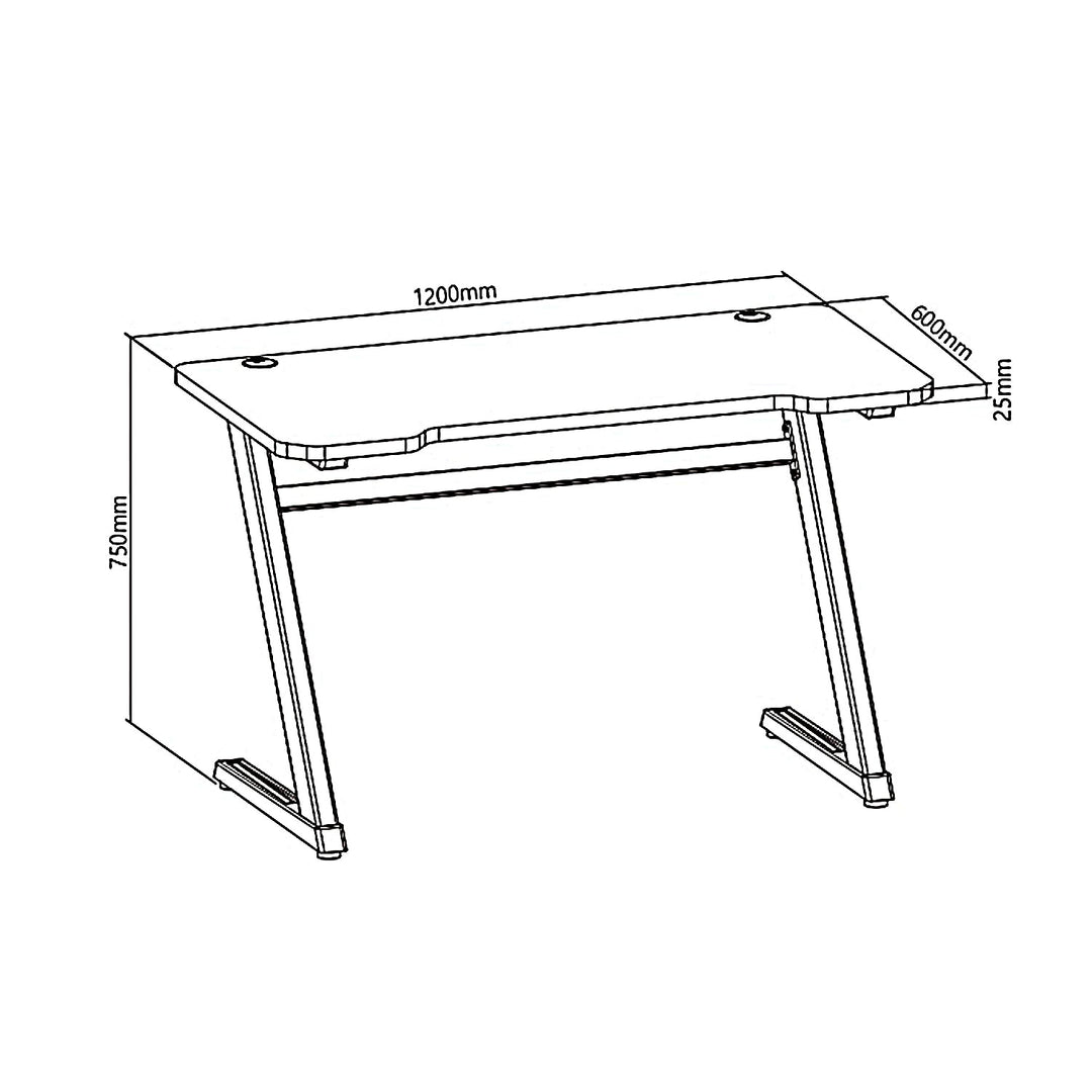Crni NanoRS RS120 gaming stol, max. 50 kg, visina 750 mm