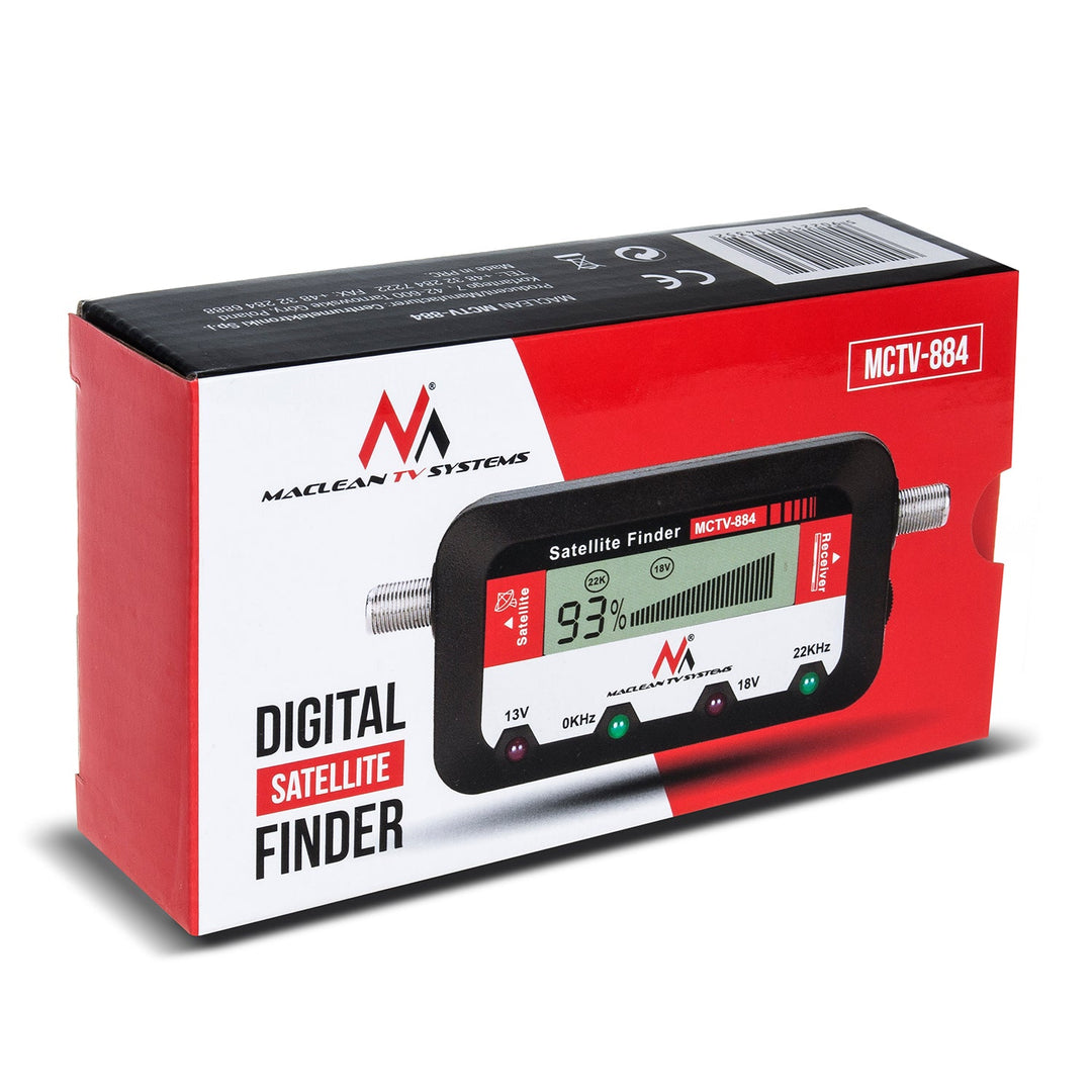 Maclean MCTV-884 digitalni satelitski mjerač, 25 cm F-F kabel