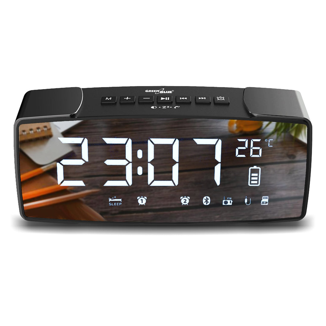Bluetooth 4.2 radio-budilica, FM, aux-in, 6 W, temperatura, alarm, sat, 2200 mAh baterija GreenBlue GB200