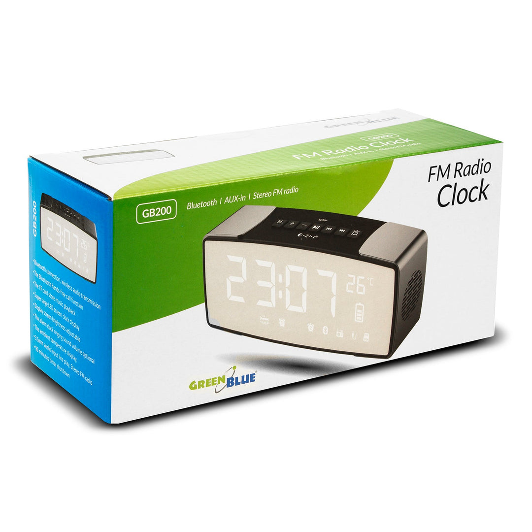 Bluetooth 4.2 radio-budilica, FM, aux-in, 6 W, temperatura, alarm, sat, 2200 mAh baterija GreenBlue GB200