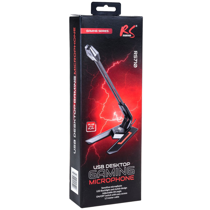 USB gaming mikrofon s LED-om za YouTube streaming, osjetljivost 1,5 m, 21 dB + 3 dB, NanoRS RS710
