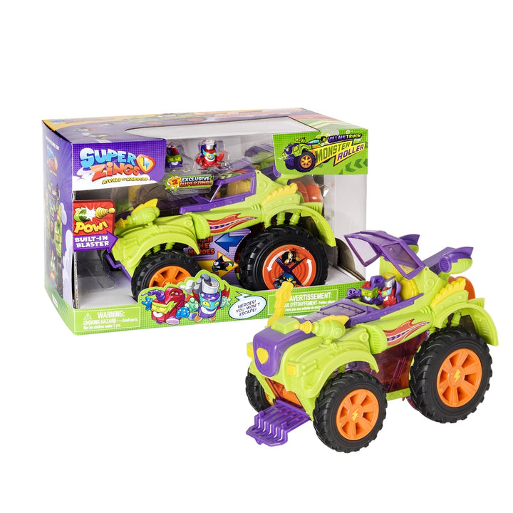 Super Zings Vehicul de răufăcători Monster Roller și 2 figuri