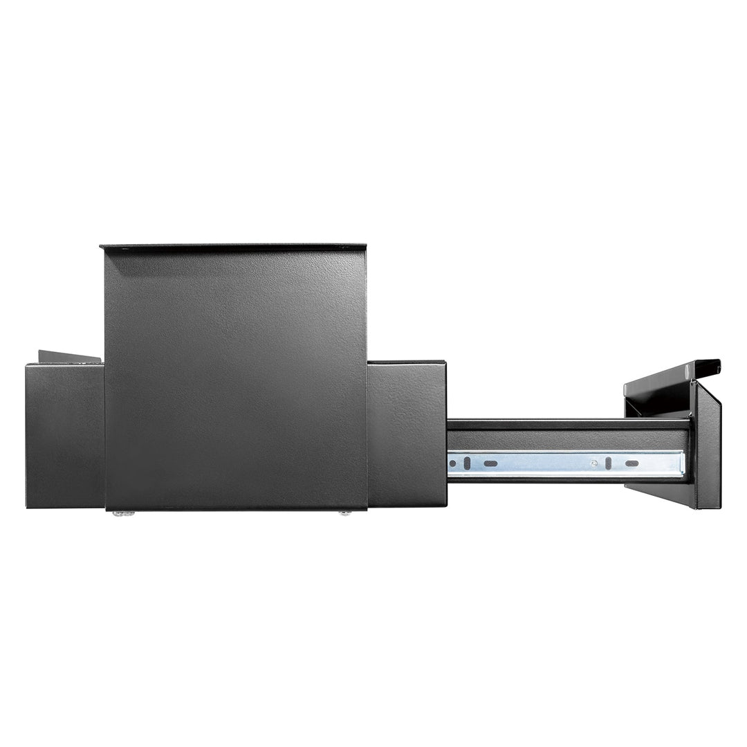 Ergonomski crni organizator ladica ispod stola Maclean MC-875, nosivost do 5 kg