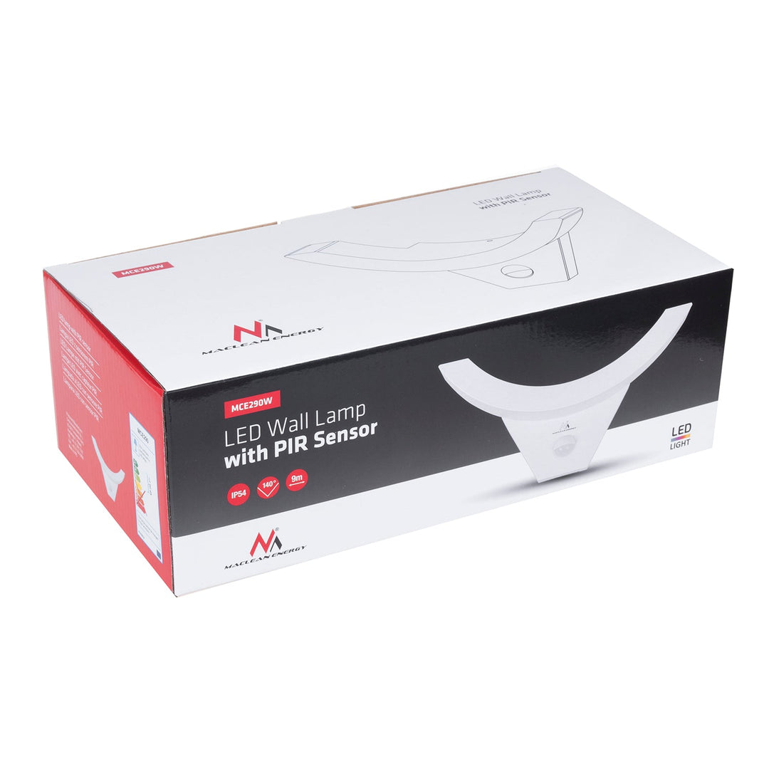 LED lampa s infracrvenim senzorom pokreta MCE290 W 800 lm 10 W IP54 Maclean Energy, bijela