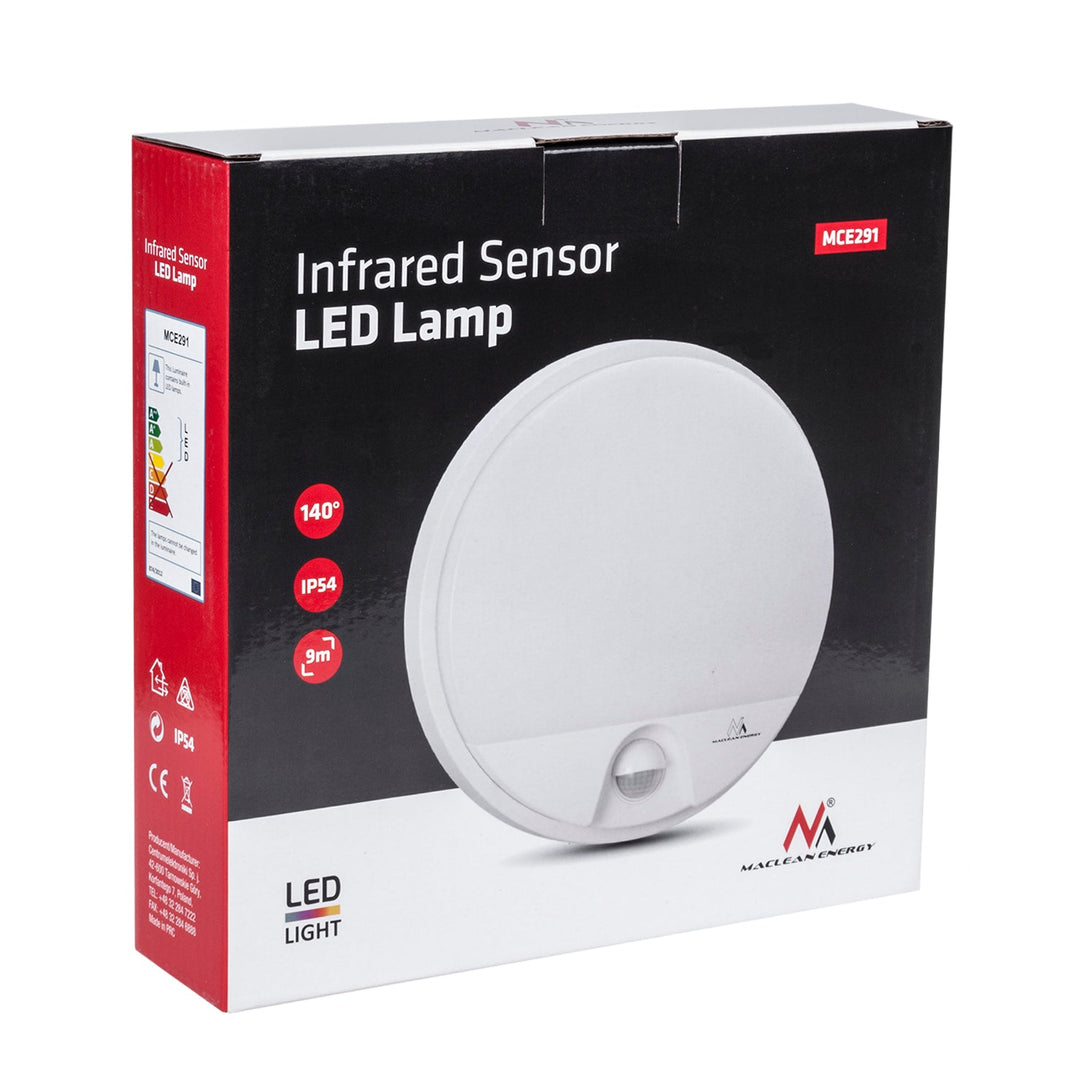 LED lampa s infracrvenim senzorom pokreta MCE291 W 1100 lm 15 W IP54 Maclean Energy, bijela