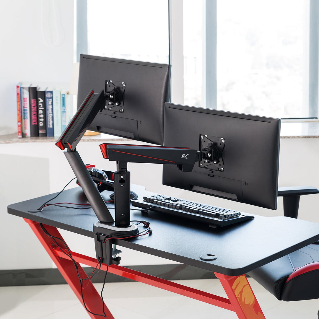 Gaming nosač za 2 LCD monitora NanoRS RS887 17-32" 2x 8 kg (max. 16 kg) VESA 75x75 i 100x100
