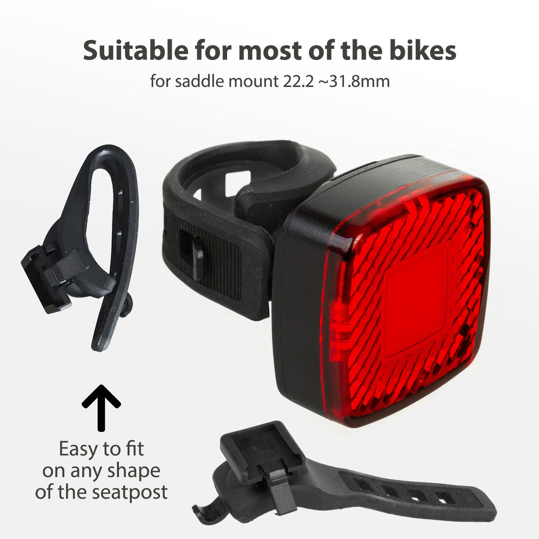 USB stražnje biciklističko svjetlo AUTO STOP senzor sumraka Maclean Energy MCE355 COB LED max. 125 lm baterija 450 mAh