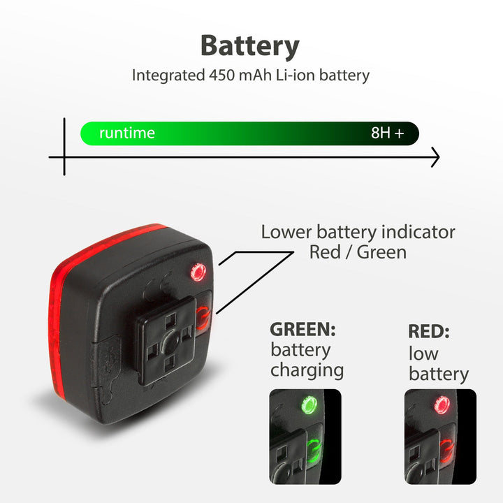 USB stražnje biciklističko svjetlo AUTO STOP senzor sumraka Maclean Energy MCE355 COB LED max. 125 lm baterija 450 mAh