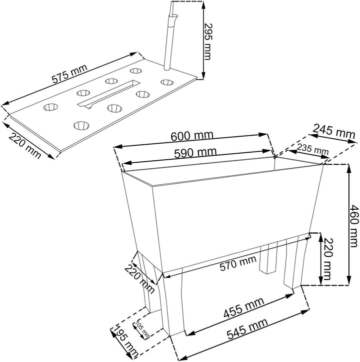 Prosperplast Rato Case DRTC600H S433 antroacitni vrtni posud za sadnju od ratana