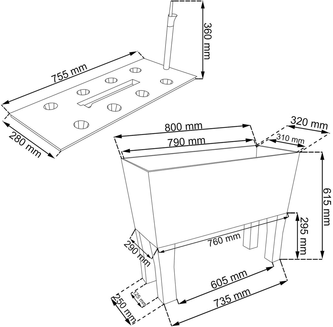 Prosperplast Rato Case DRTC800H S433 antacitni vrtni posud za sadilice od ratana