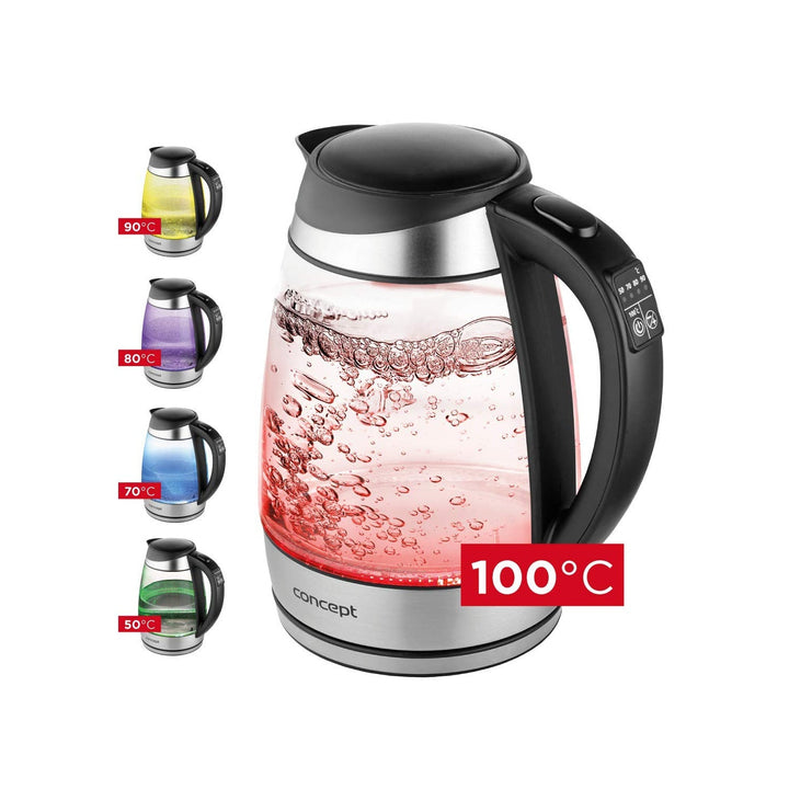 1,7 l stakleni električni čajnik s kontrolom temperature Concept RK4120