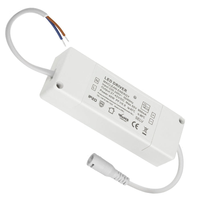 Tanki 40W LED stropni panel, 3200 lm, neutralno bijela (4000 K), Maclean Energy MCE545 NW, 1195×295×8 mm, rešetkasta konstrukcija, funkcija bez treperenja