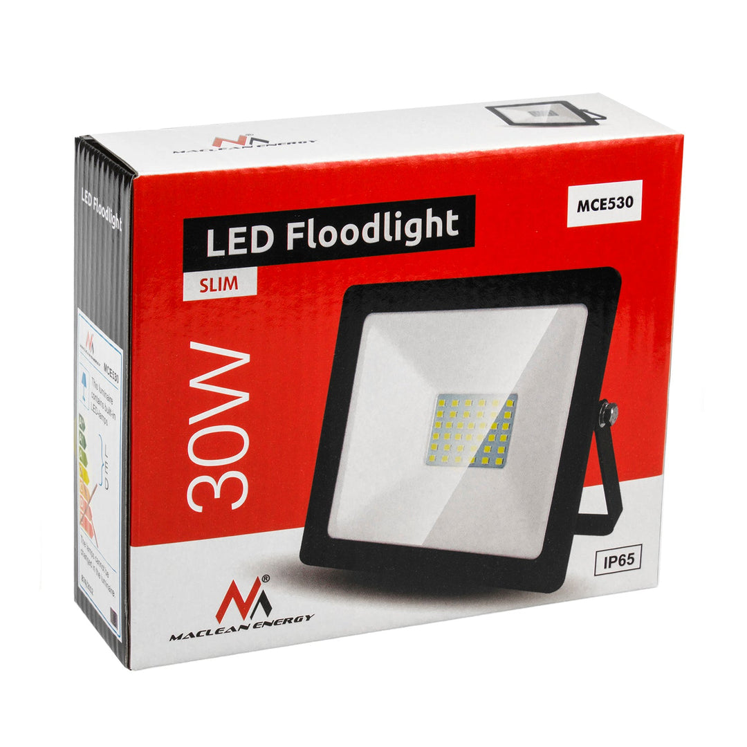 30W tanka LED reflektor-svjetiljka, 2400 lm, hladno bijela (6000 K), Maclean Energy MCE530 CW, IP65, PREMIUM
