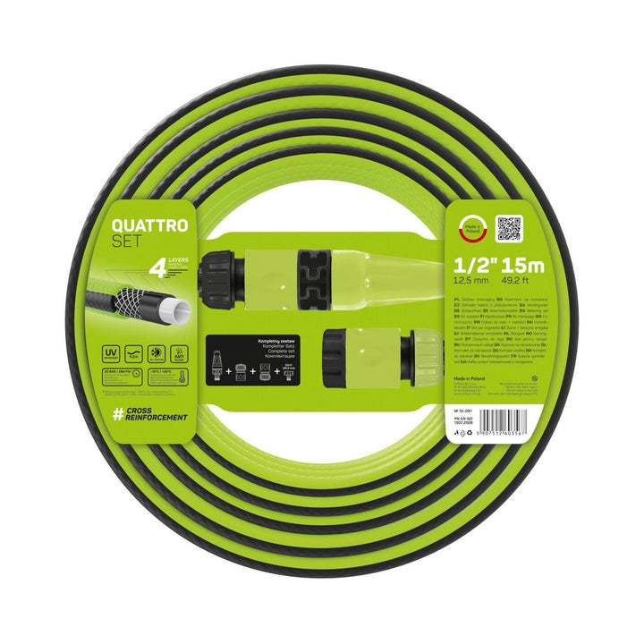 Cellfast Quattro 15 m 1/2" vrtni set s crijevom, prskalicom i spojkama