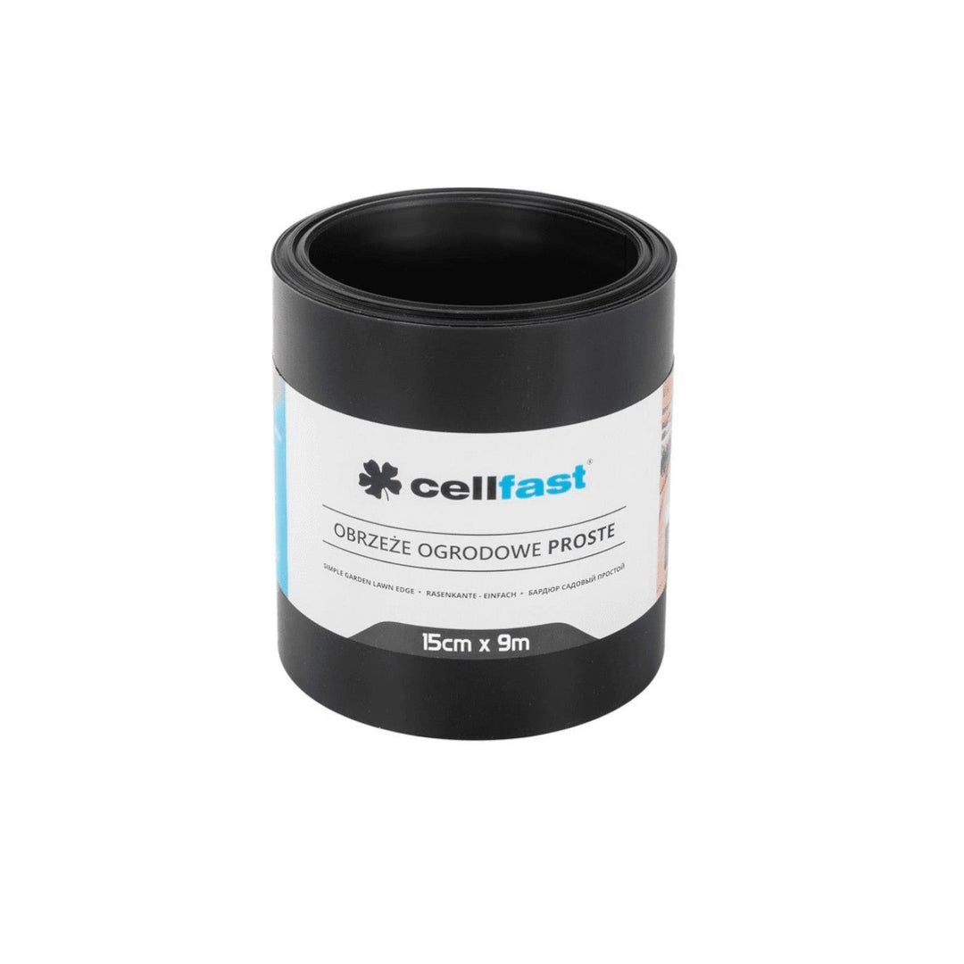 Ravni rubnjak za vrt 15 cm x 9 m Cellfast, crni