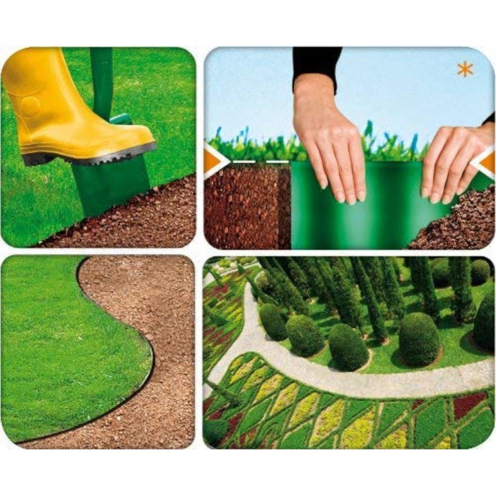 Valoviti rubnik za vrt 10 cm x 9 m, Cellfast zelena