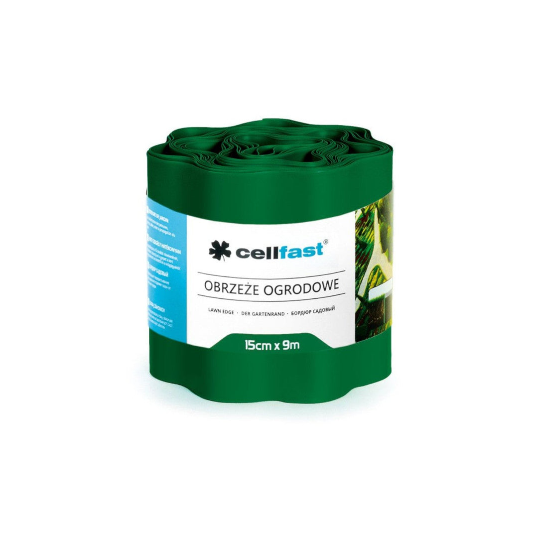 Cellfast tamnozelena valovita obruba za vrt, 15 cm x 9 m