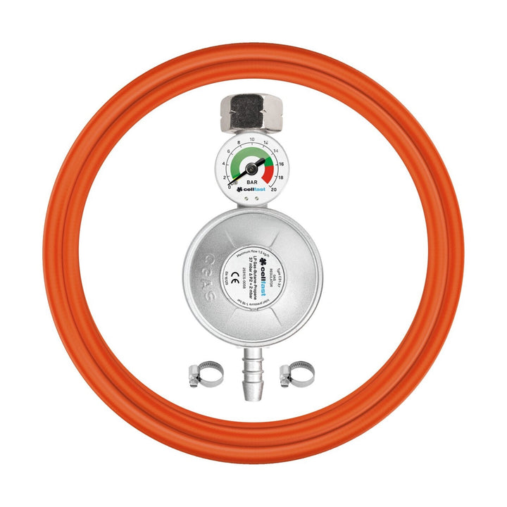 Regulator plina s manometrom, crijevom i 2 x stezaljke SET Cellfast