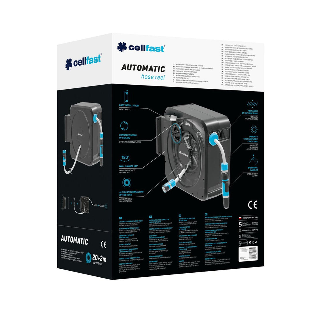Cellfast Ergo ™ cutie de furtun automată tambur furtun tambur furtun 1/2 "20 m