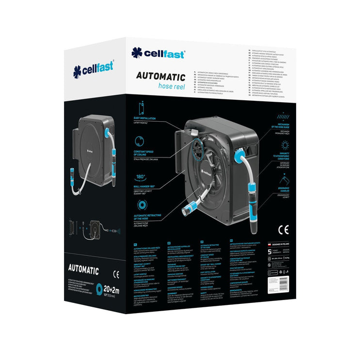 Cellfast Ergo ™ cutie de furtun automată tambur furtun tambur furtun 1/2 "20 m