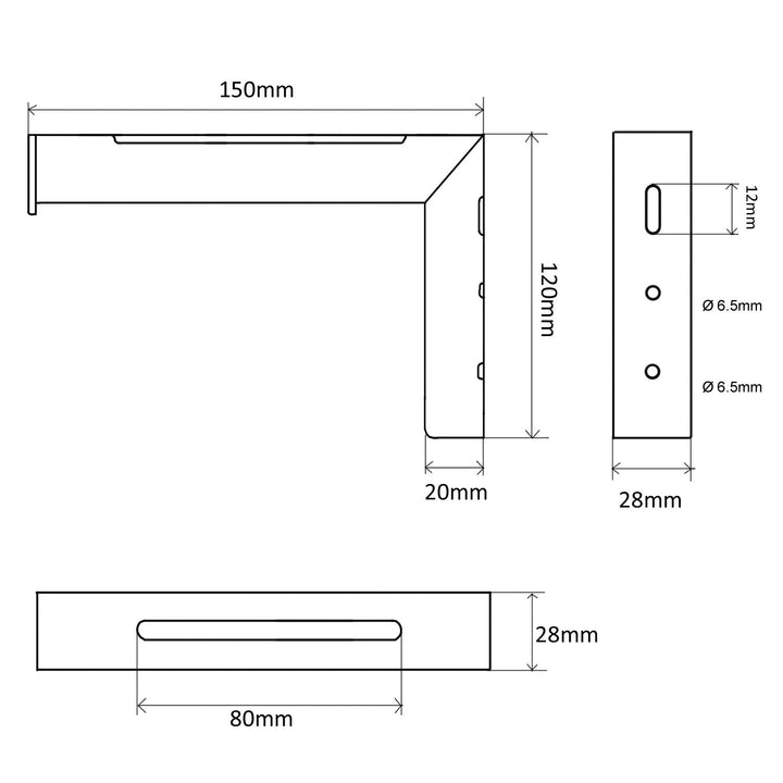 Set od 2 držača za projekcijsko platno Maclean MC-923, maksimalno opterećenje 25 kg (za set), izrađen od čelika