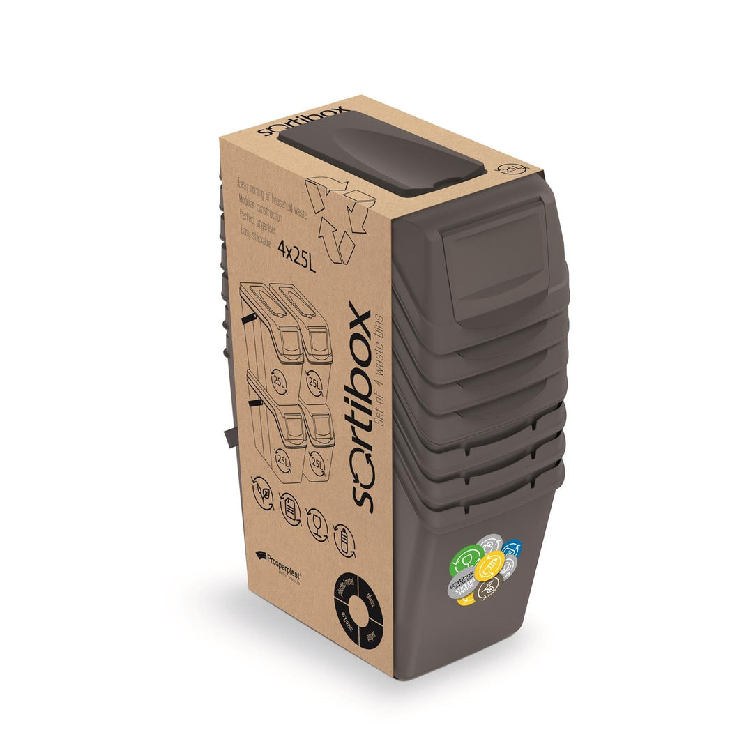 Sortibox 4x25L set siva kanta za razdvajanje otpada ISWB25S4
