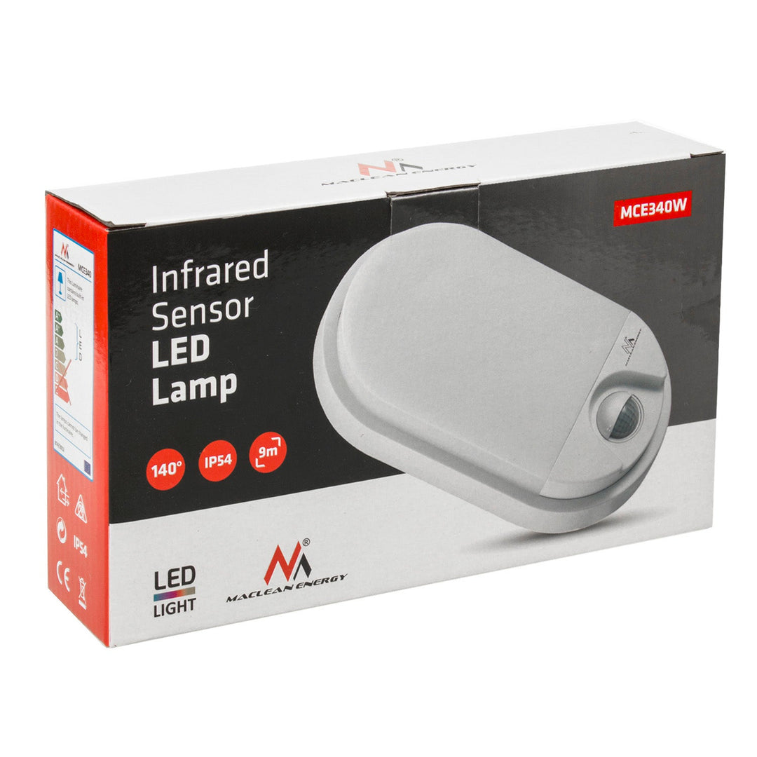 LED lampa s infracrvenim senzorom pokreta MCE340 W 1100 lm 15 W IP54 Maclean Energy, boja bijela, temperatura boje prirodno bijela (4000 K)
