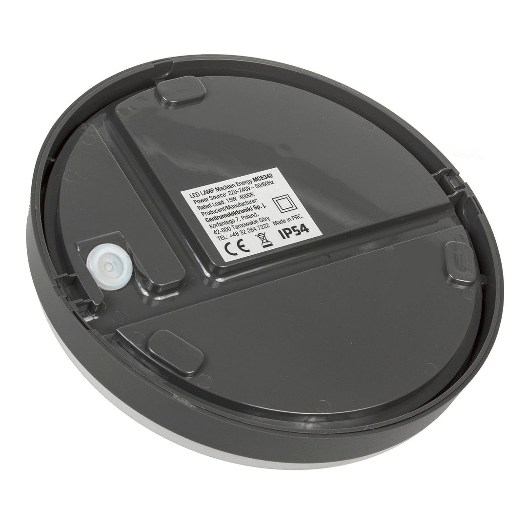MCE342 GR 1100lm 15W IP54 Maclean Energy LED zidna i stropna svjetiljka, siva, prirodno bijela boja (4000K)