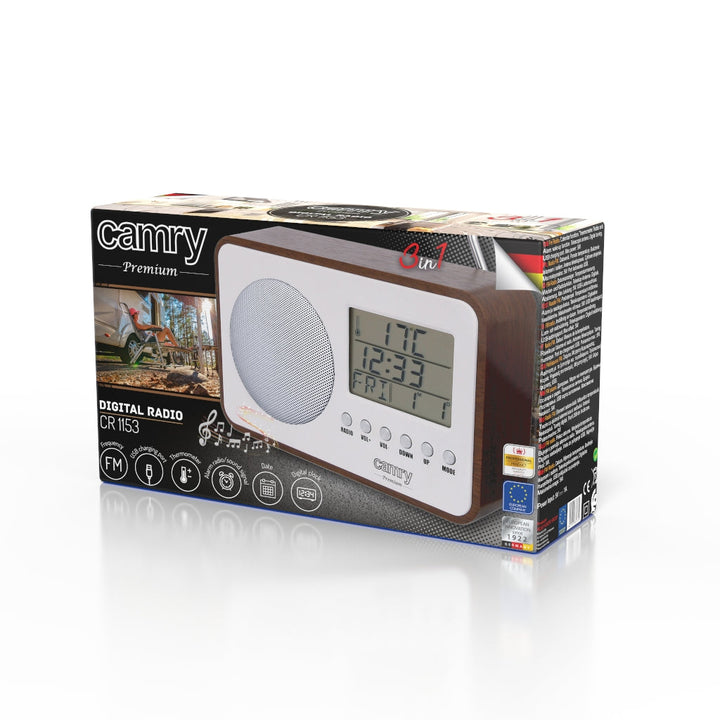 Camry digitalni radio, retro, LCD zaslon, alarmno zvono, CR 1153